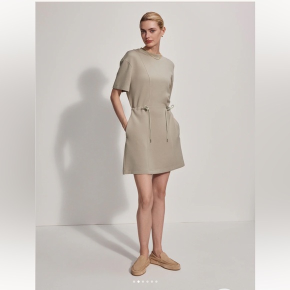 NWT Varley Maple DoubleSoft Dress in Abbey Stone / Khaki - S - Picture 2 of 12